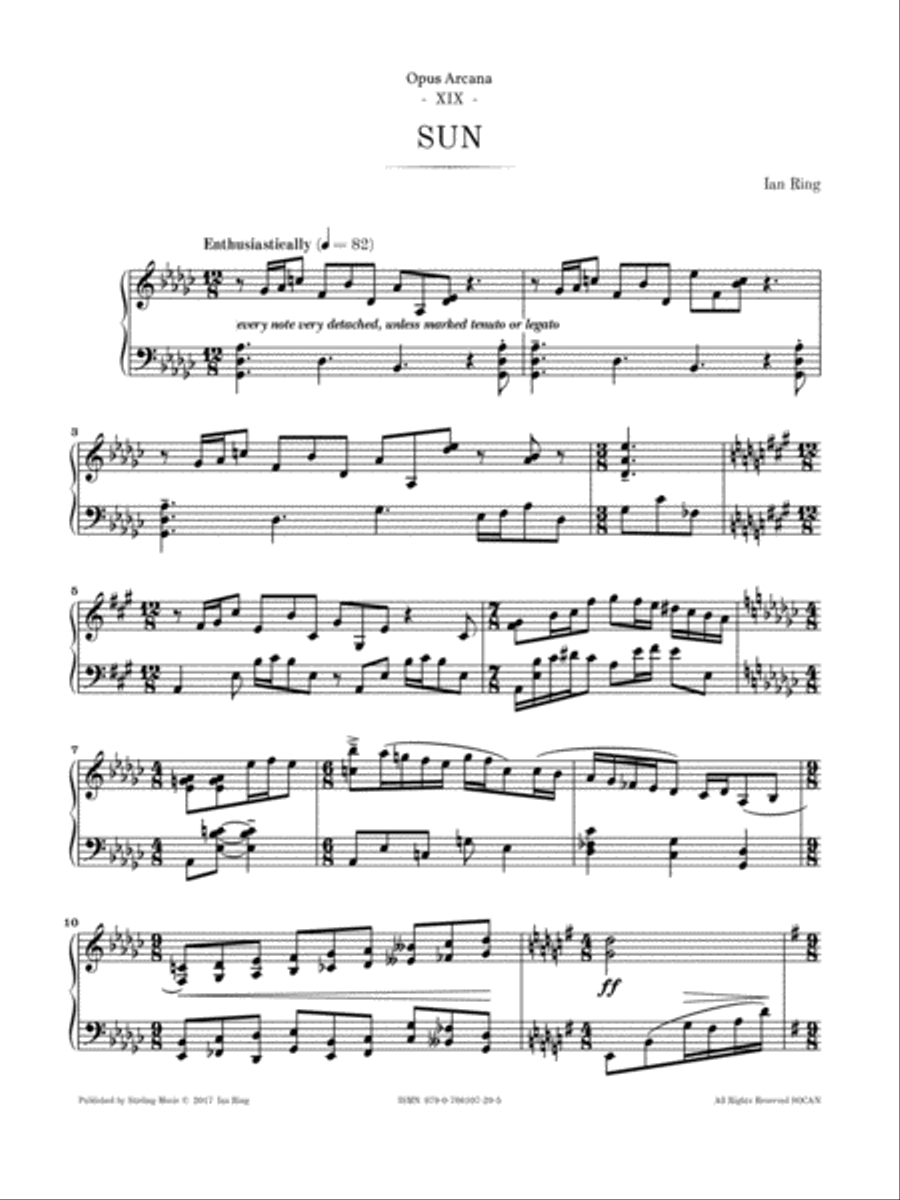 Ian Ring - Opus Arcana - 19 - Sun Piano Solo scores gallery preview page 3