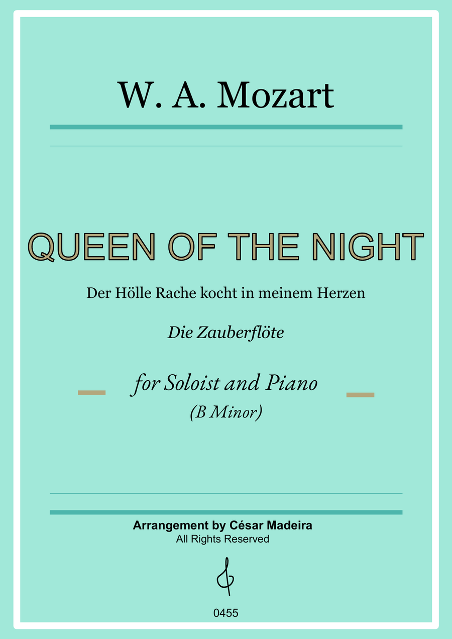 Queen of the Night Aria - Voice and Piano - B Minor (Full Score and Parts) Piano, Vocal scores gallery preview page 1