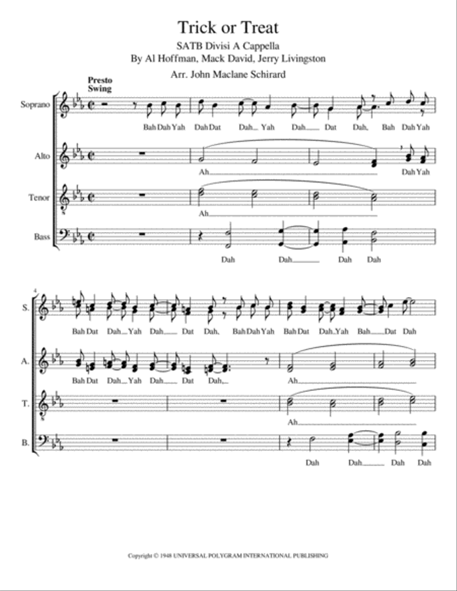 Trick Of Treat 4-Part scores gallery preview page 1