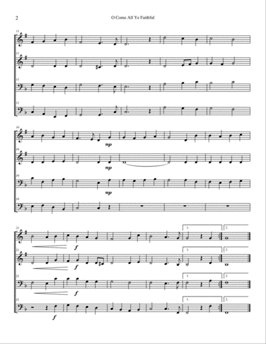 Seven Christmas Carols for Brass Quartet Brass Quartet scores gallery preview page 3