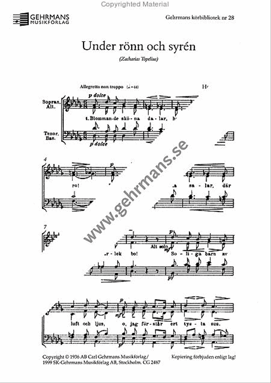 Under ronn och syren 4-Part scores gallery preview page 2