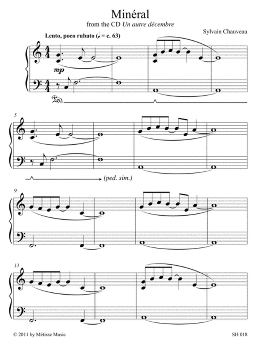 Un autre décembre - Solo Piano (for iPad)
