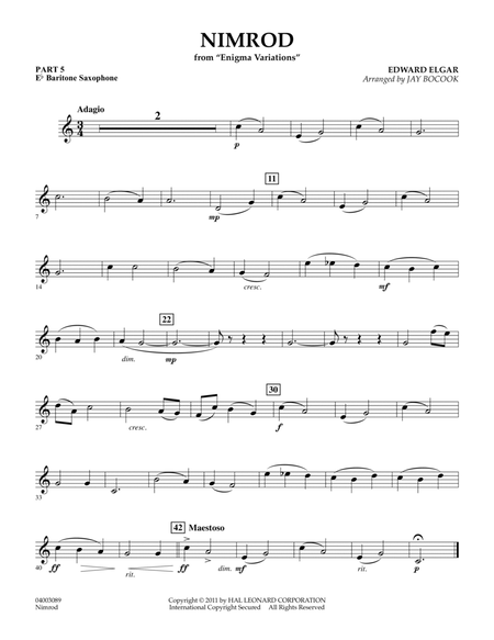 Nimrod (from Enigma Variations) - Pt.5 - Eb Baritone Saxophone