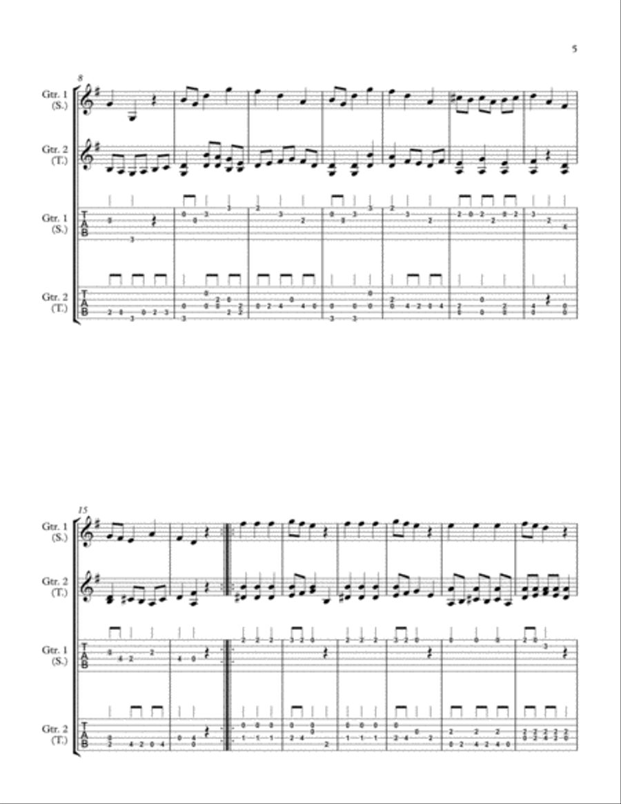 10 Little Duets for Teacher and Student (2 Guitars) Acoustic Guitar scores gallery preview page 5