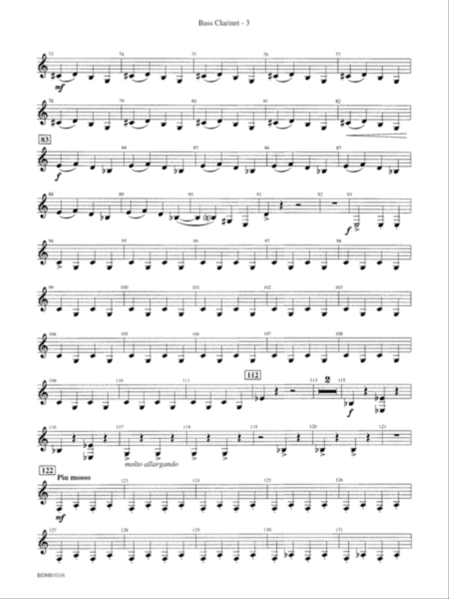 Fanfare and Allegro: B-flat Bass Clarinet Concert Band scores gallery preview page 4