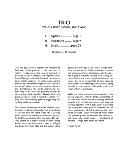 Trio for Clarinet, Violin, and Piano