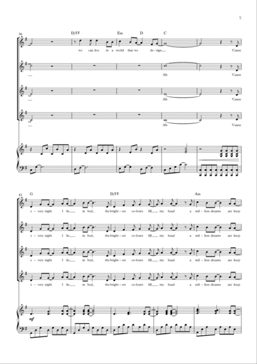 A Million Dreams SSAA scores gallery preview page 5