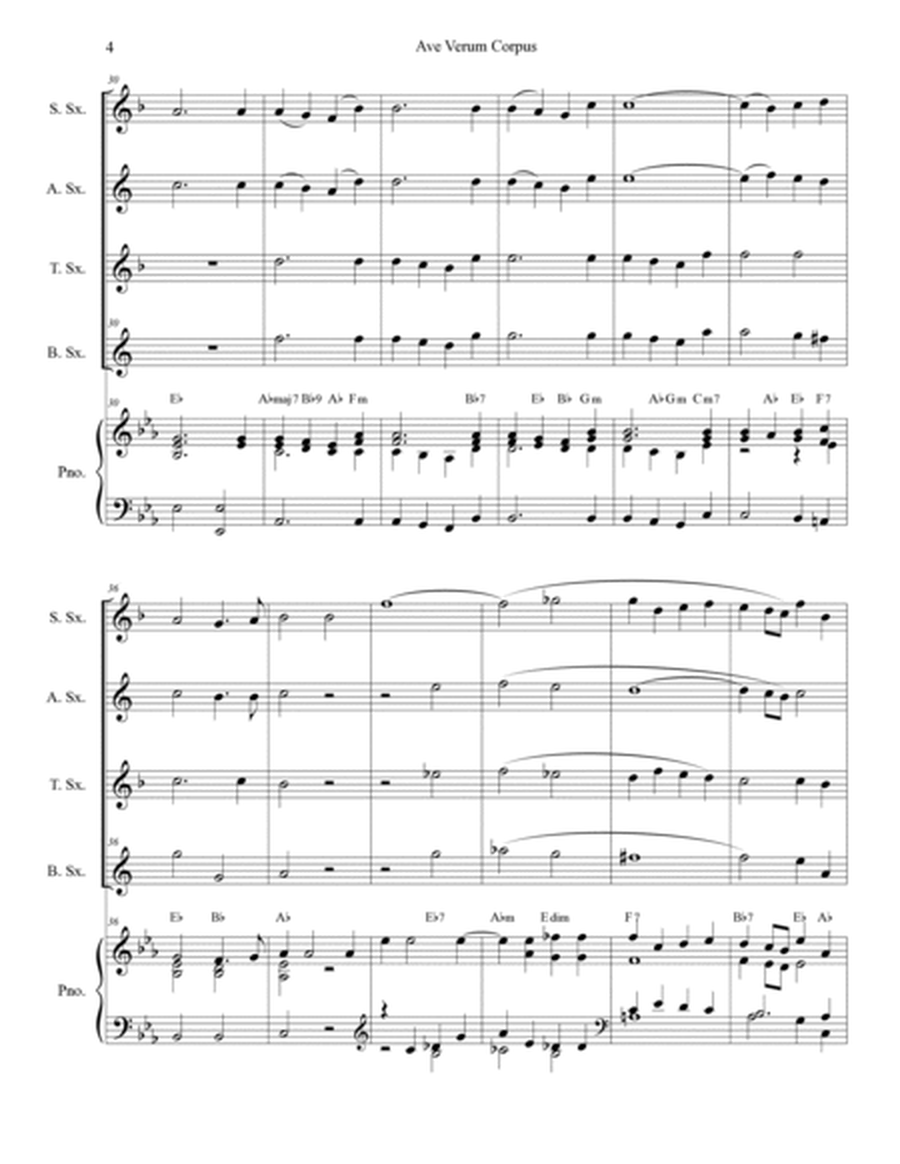 Ave Verum Corpus (Saxophone Quartet - Piano accompaniment) image number null