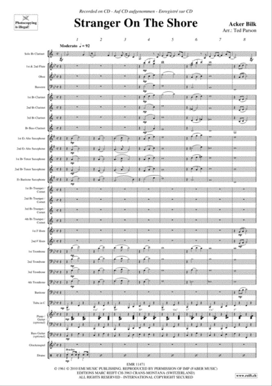 Stranger On The Shore Concert Band scores gallery preview page 3
