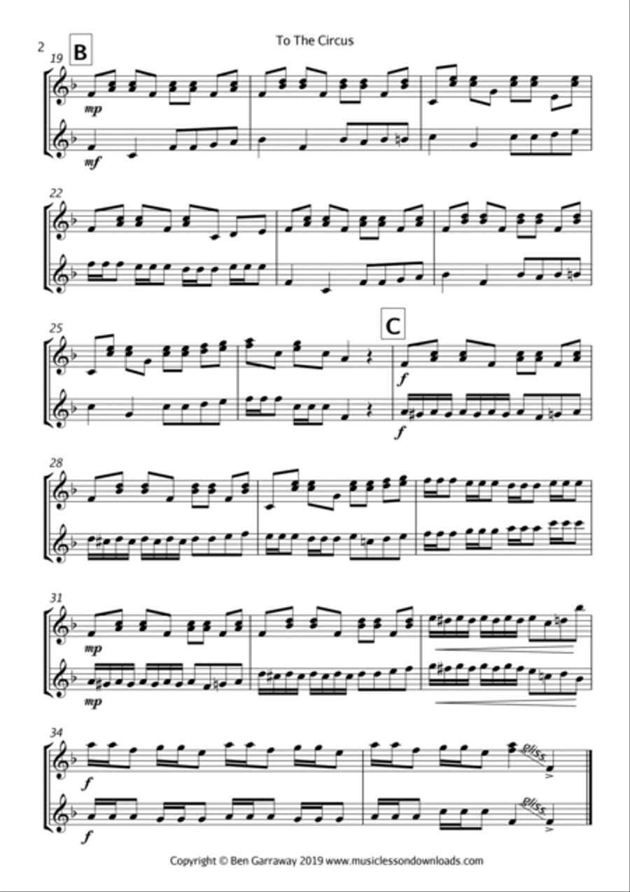 To The Circus - Xylophone Duet Marching Band scores gallery preview page 2
