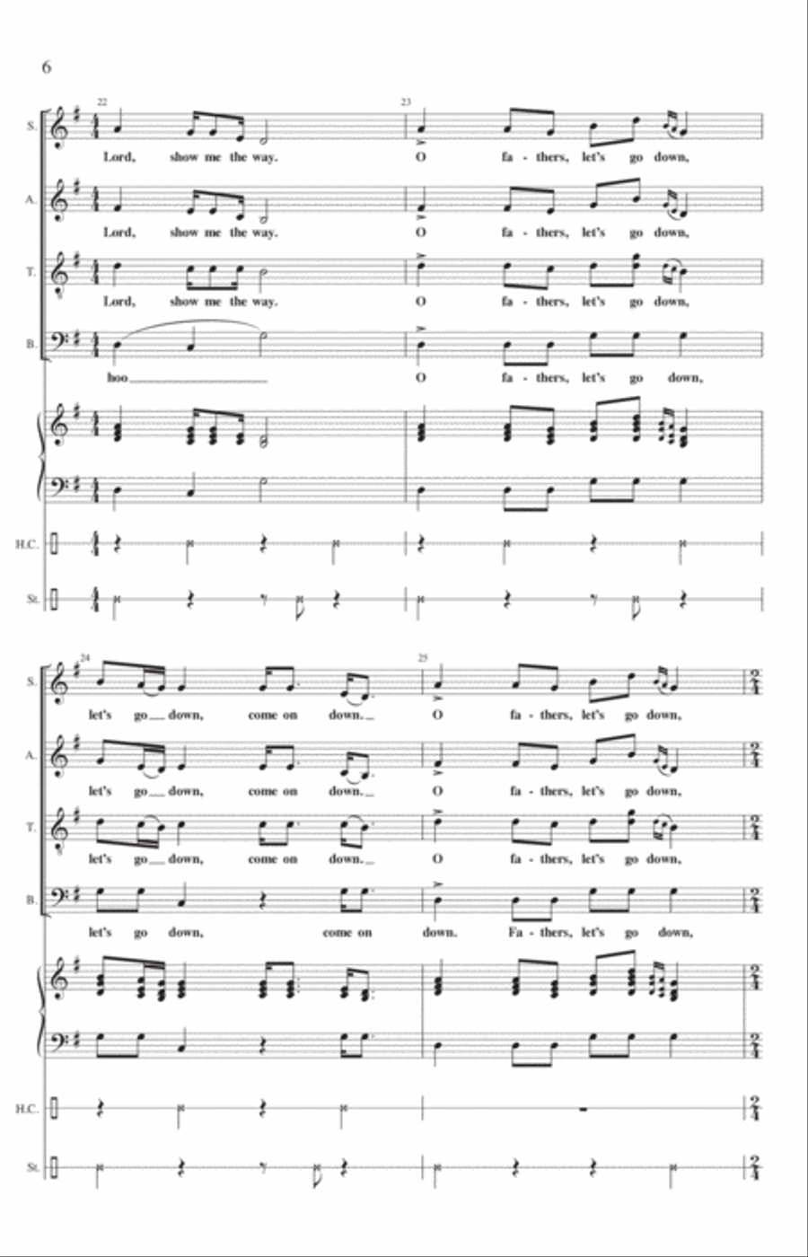 Down in the River to Pray 4-Part scores gallery preview page 5
