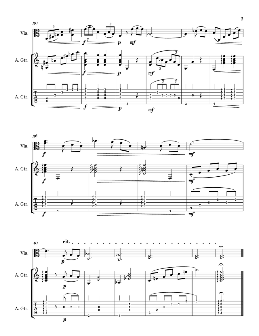 Duet for Viola and Guitar String Duet scores gallery preview page 3