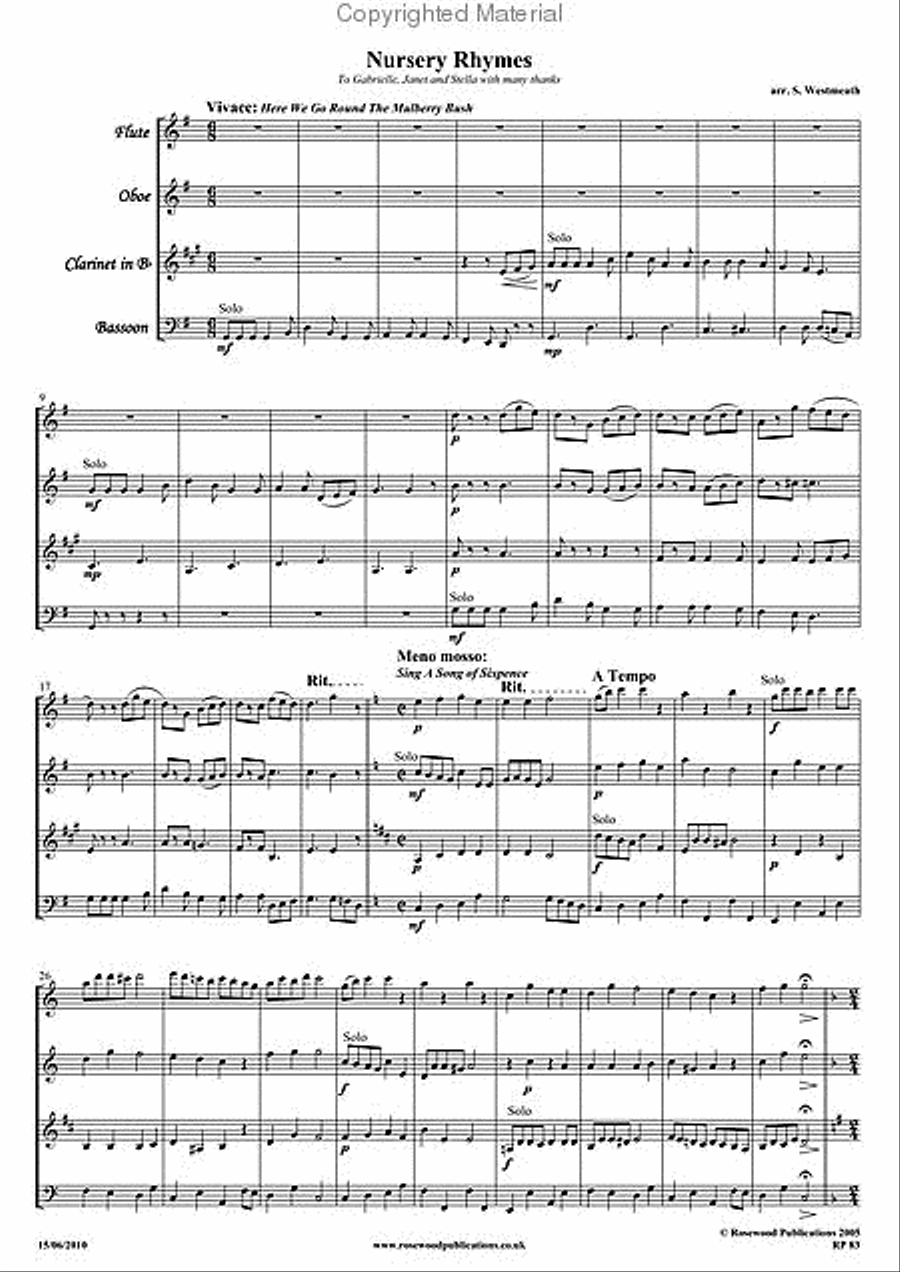 Nursery Rhymes Bassoon scores gallery preview page 2