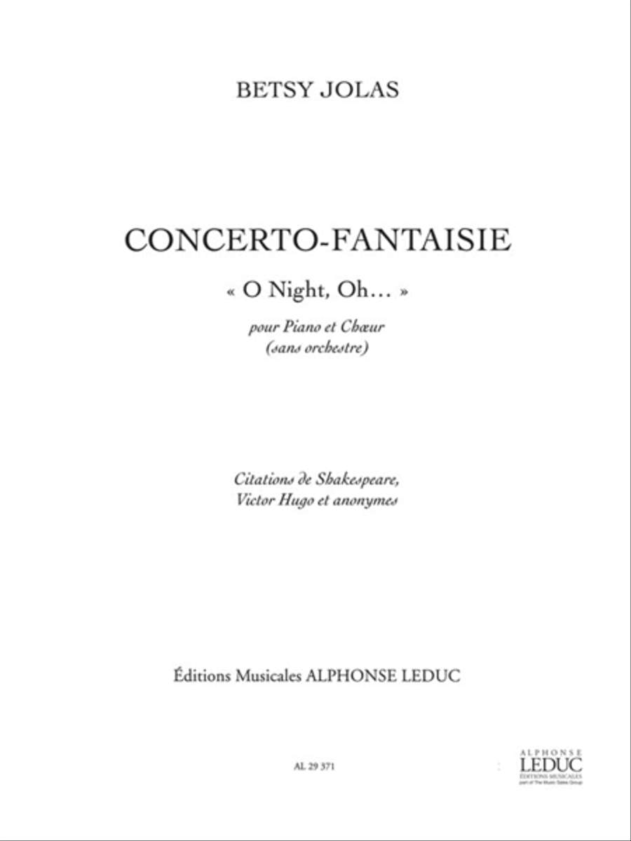 Concerto-fantaisie 'o Night, Oh' (choral-mixed Accompanied) Choir scores gallery preview page 1