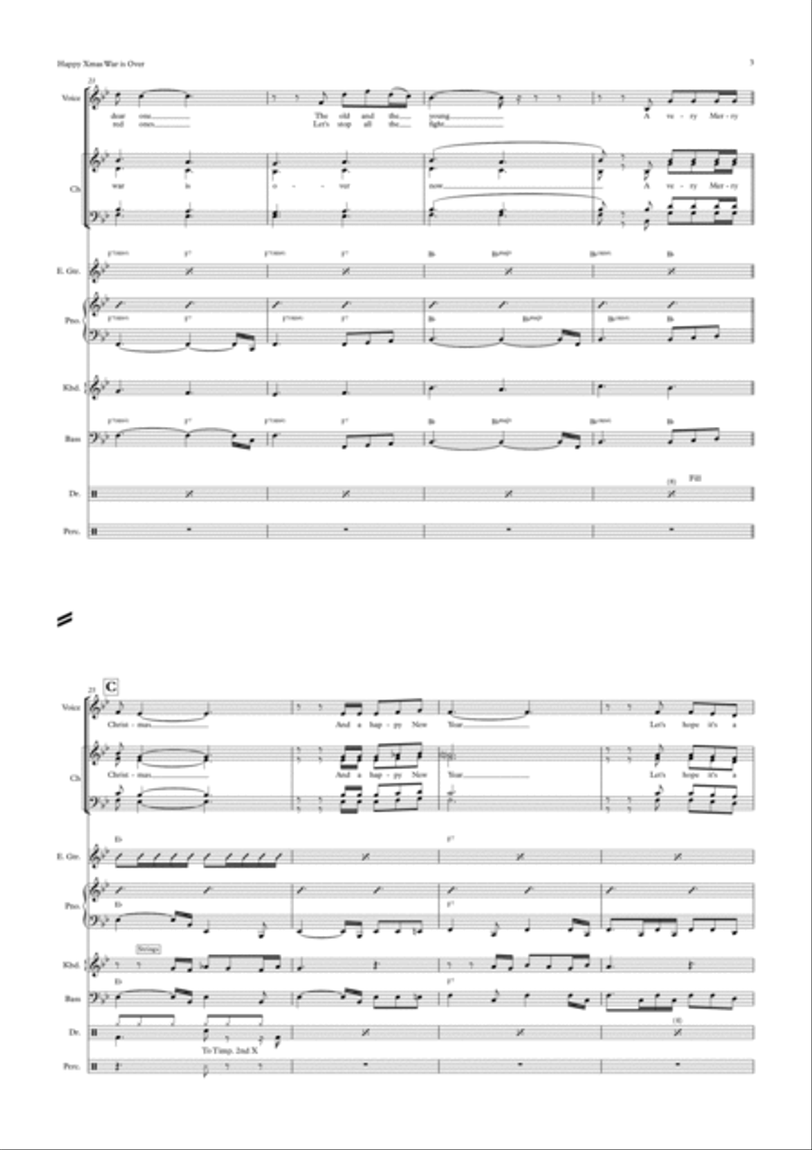 Happy Xmas (war Is Over) Choir scores gallery preview page 6
