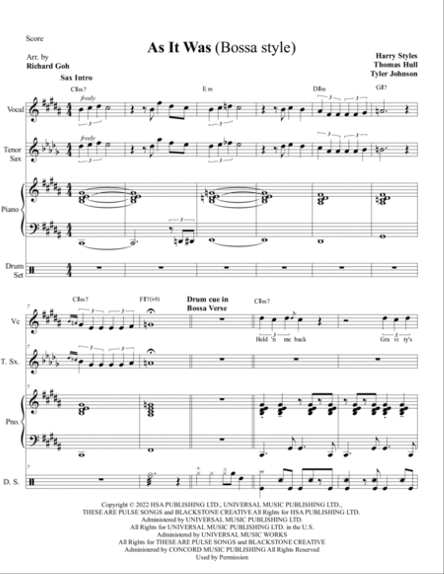 As It Was As It Was Jazz Ensemble scores gallery preview page 3