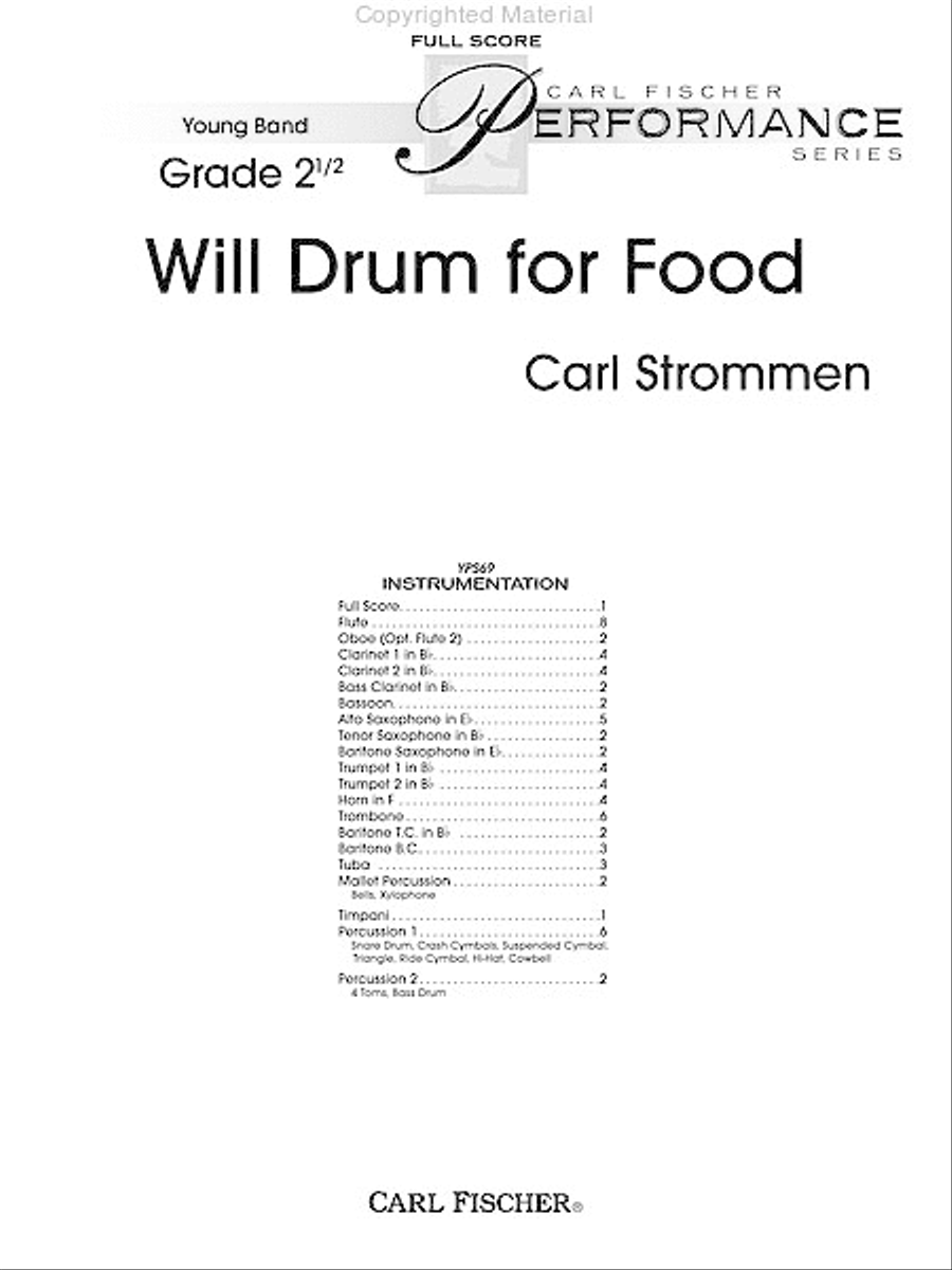 Will Drum for Food Concert Band scores gallery preview page 2