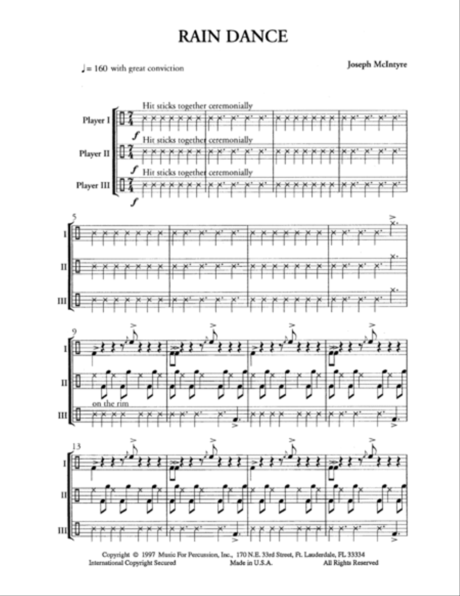 Rain Dance Percussion scores gallery preview page 2