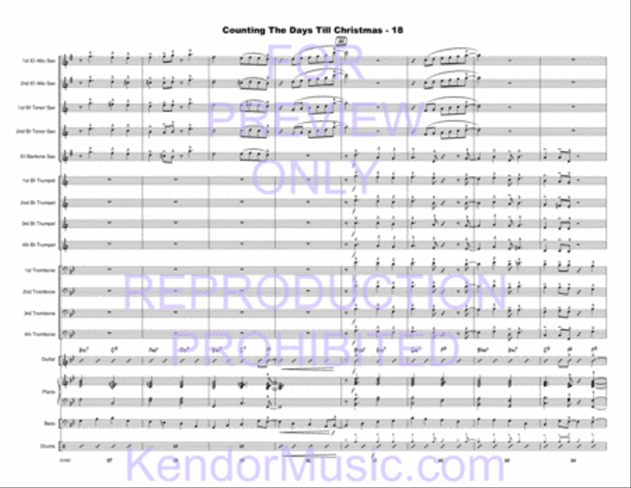 Counting The Days Till Christmas (Full Score) Jazz Ensemble scores gallery preview page 19