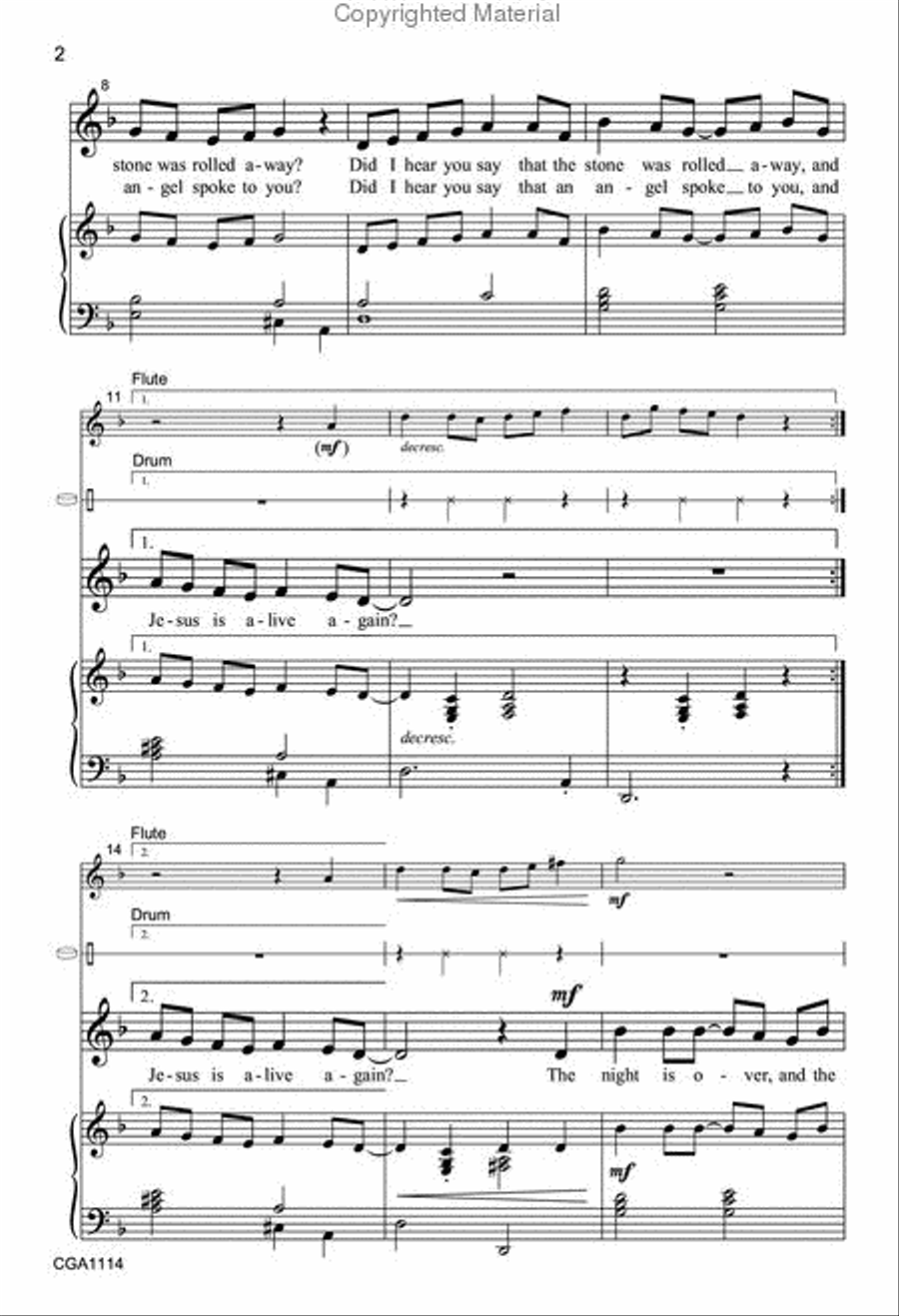 Did I Hear You Say Unison Choir scores gallery preview page 3