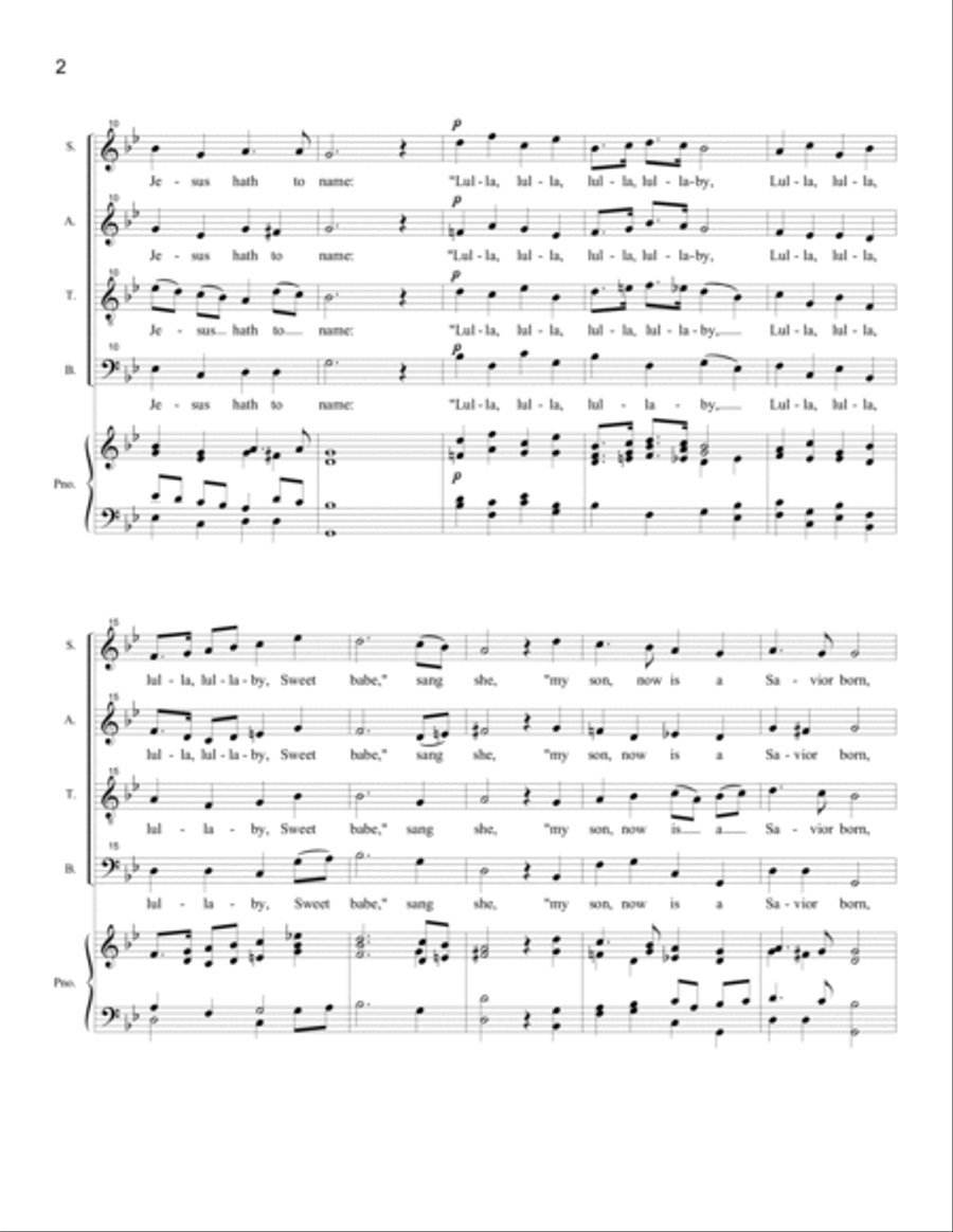 Lute-Book Lullaby (SATB) 4-Part scores gallery preview page 2
