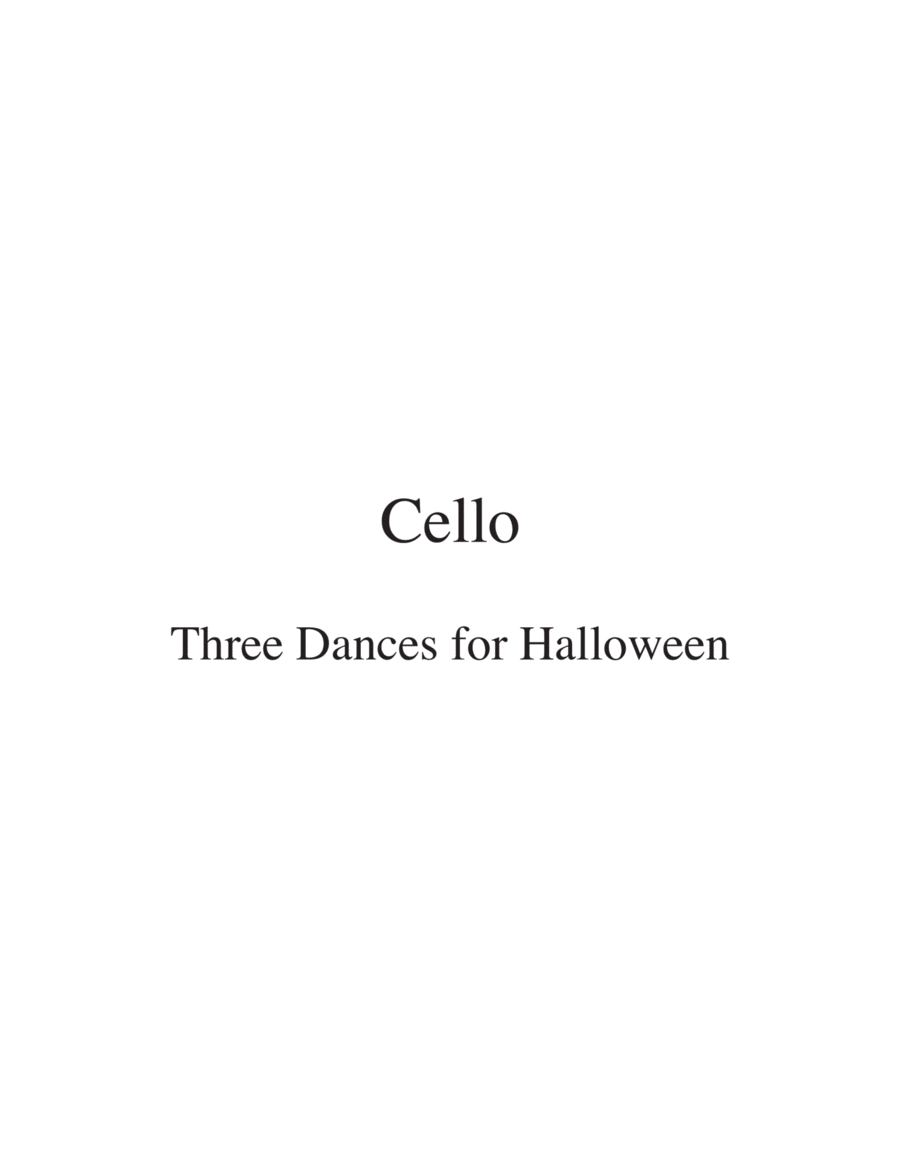 Three Dances for Halloween - Cello part