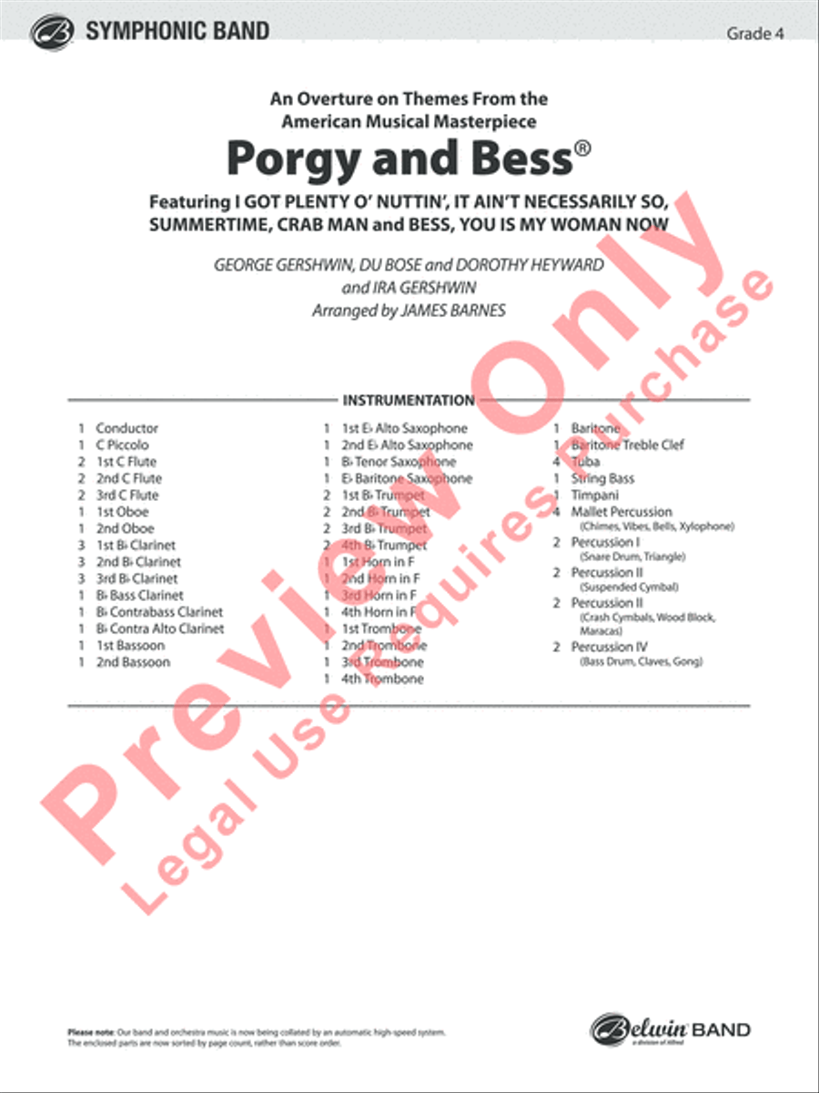Porgy and Bess Porgy and Bess Concert Band scores gallery preview page 2