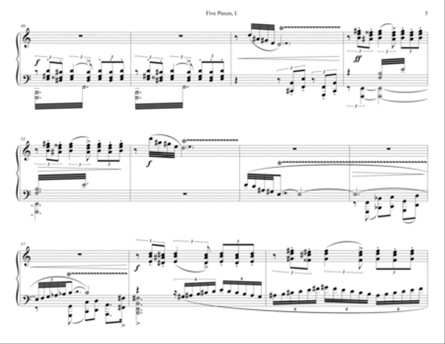Five Pieces Piano Solo scores gallery preview page 5