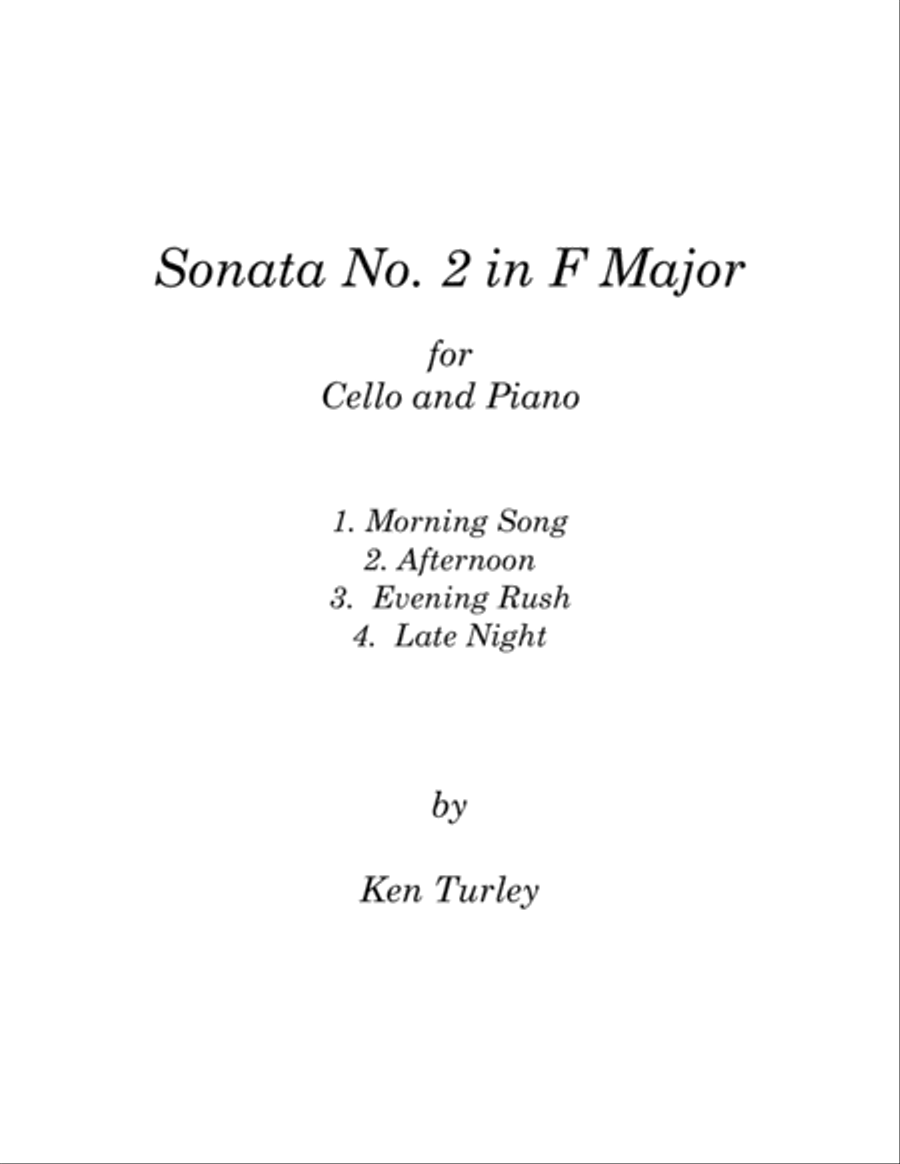 Sonata No. 2 in F Major for Piano and Cello. 