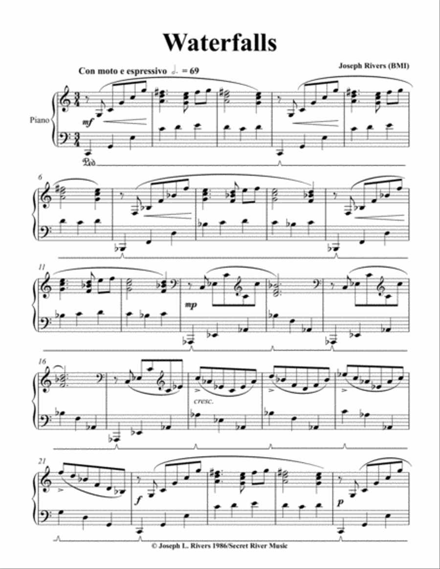 Waterfalls Waterfalls Piano Solo scores gallery preview page 2