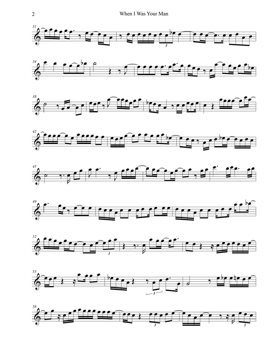 When I Was Your Man When I Was Your Man Violin Solo scores gallery preview page 2