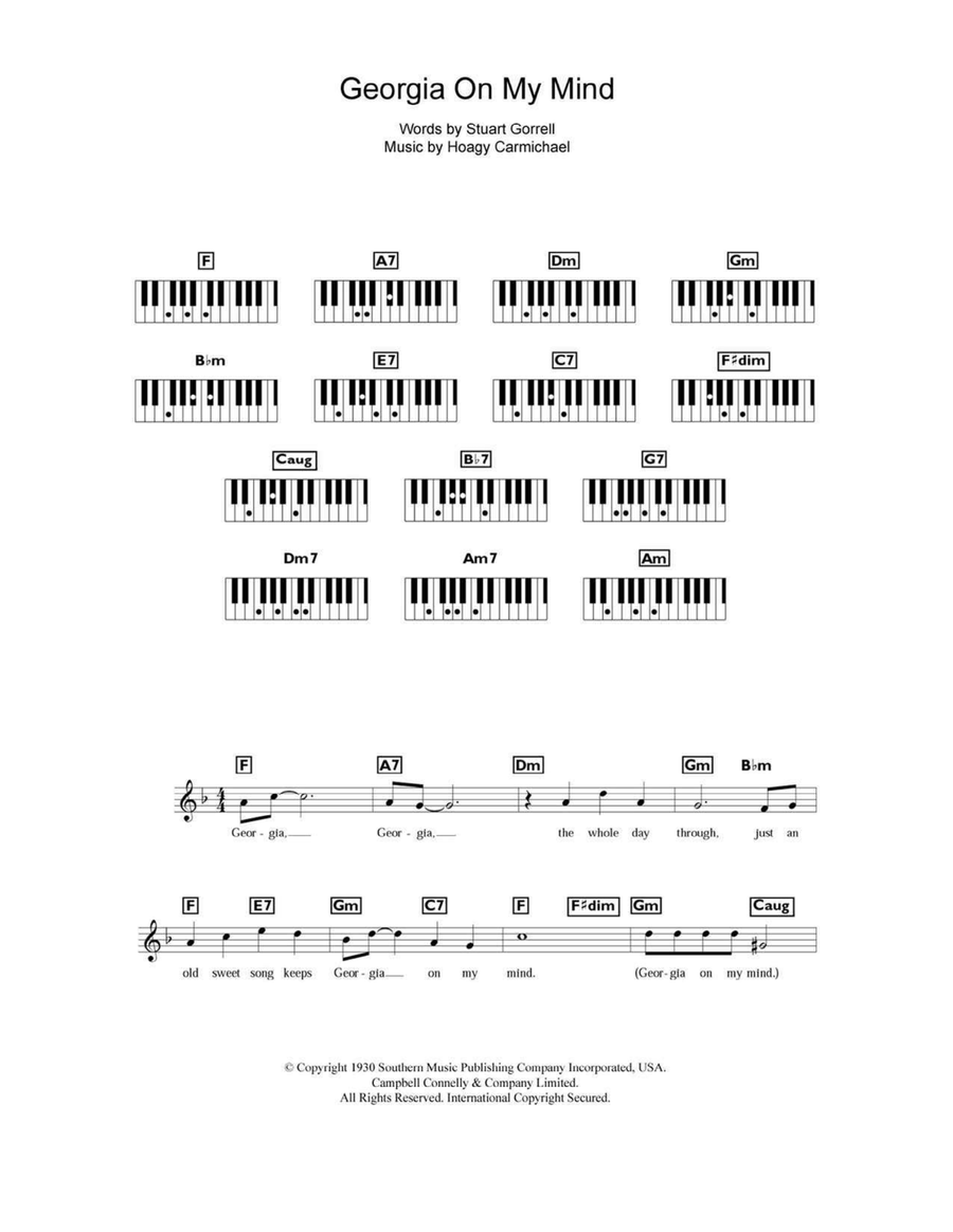 Georgia On My Mind Piano scores gallery preview page 1