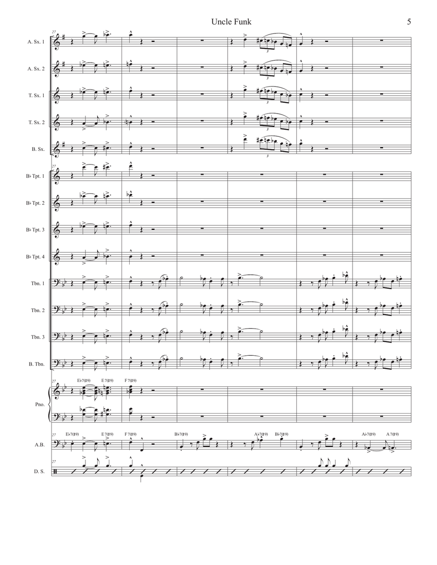 Uncle Funk Jazz Ensemble scores gallery preview page 5