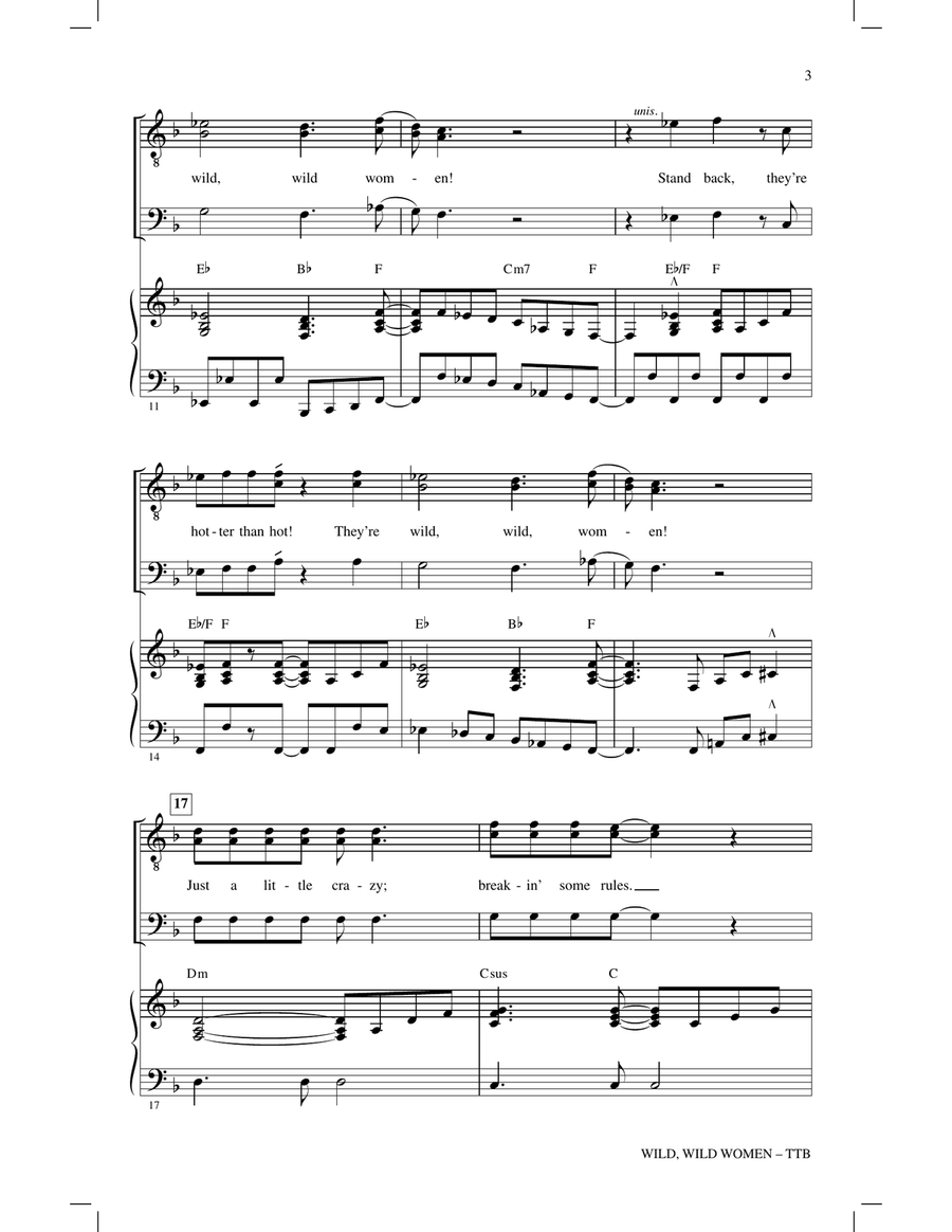 Wild, Wild Women (Medley) TTBB scores gallery preview page 2