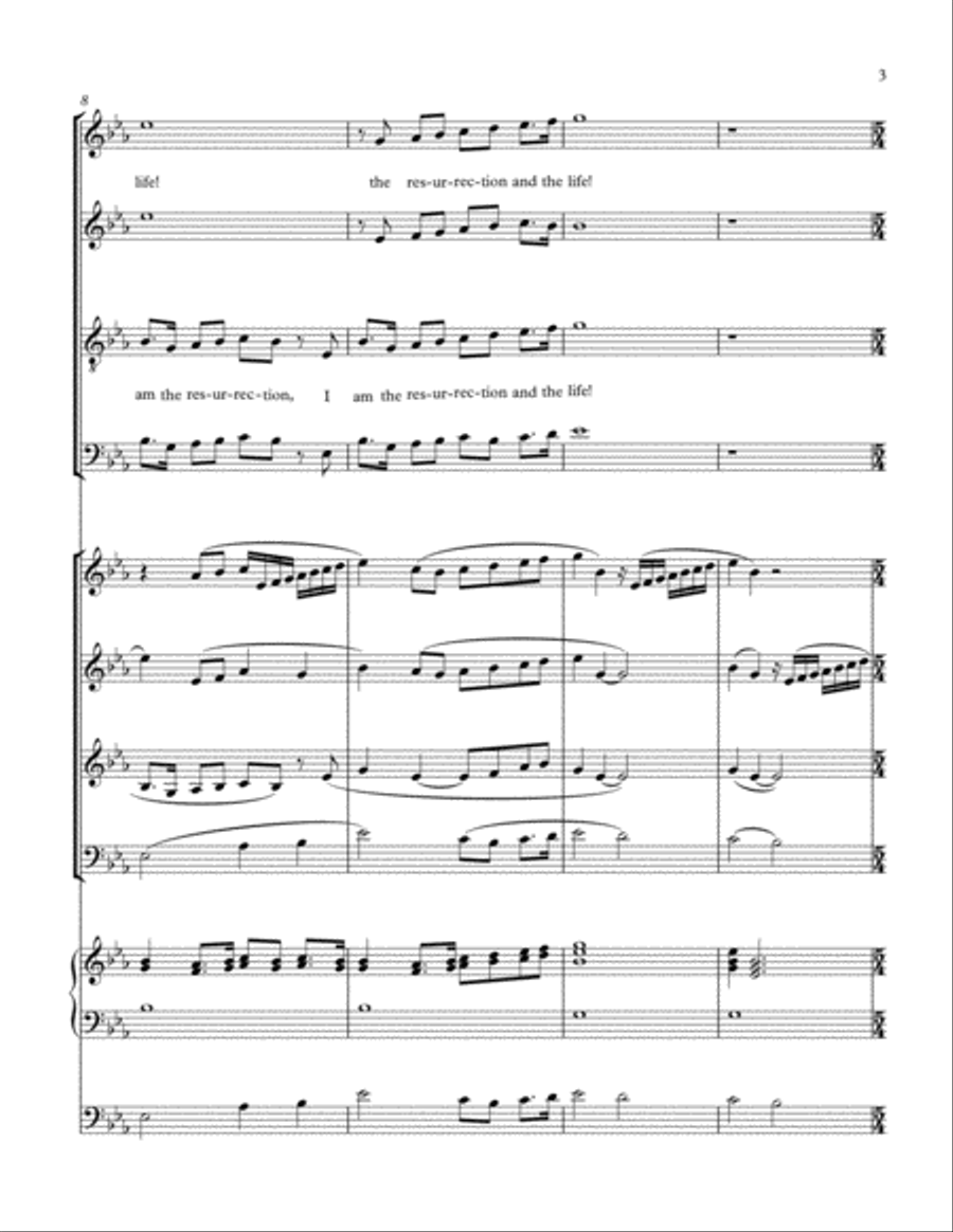 I Am the Resurrection and the Life (SATB/Brass/Organ) 4-Part scores gallery preview page 3