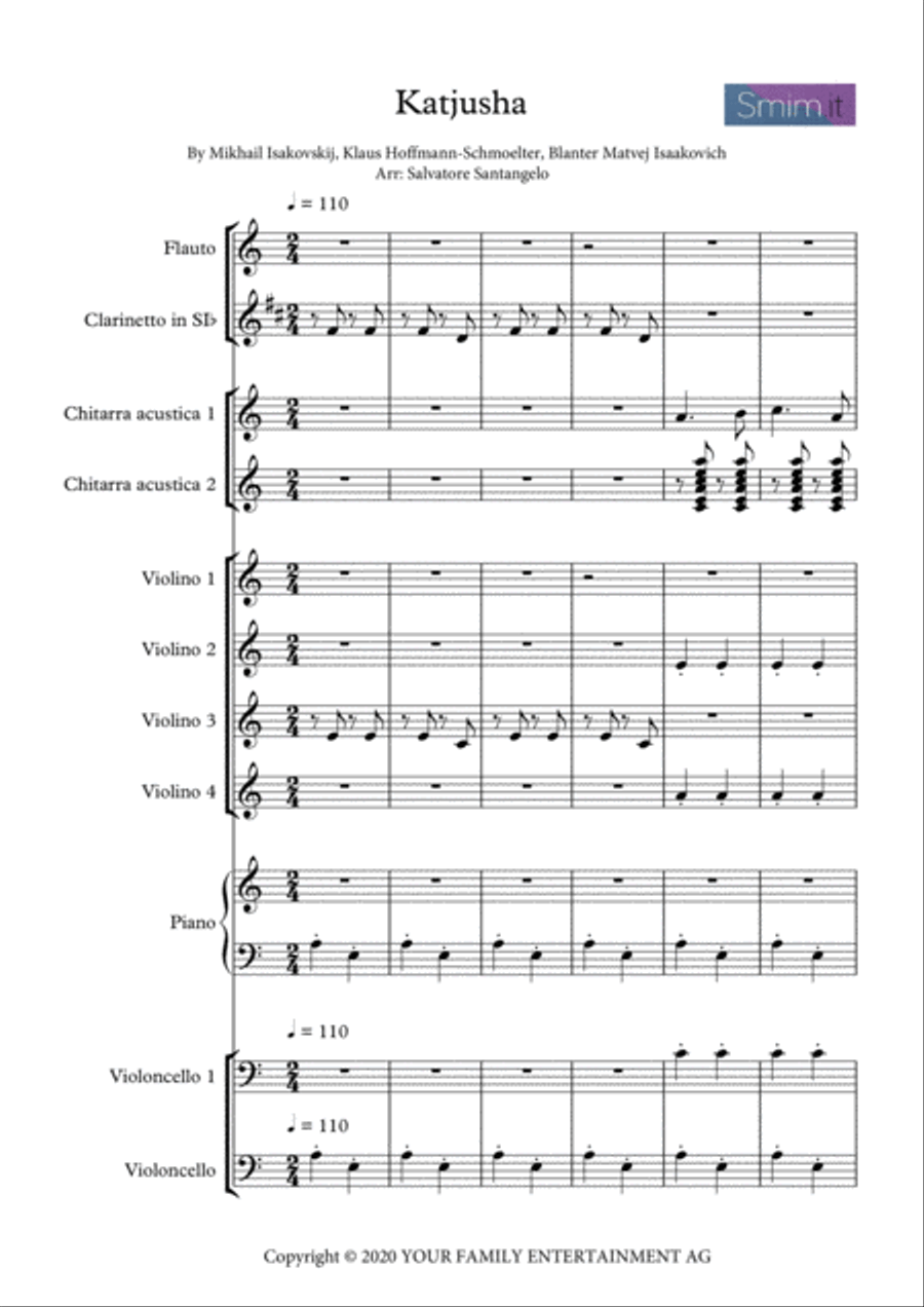 Katyusha Clarinet scores gallery preview page 1