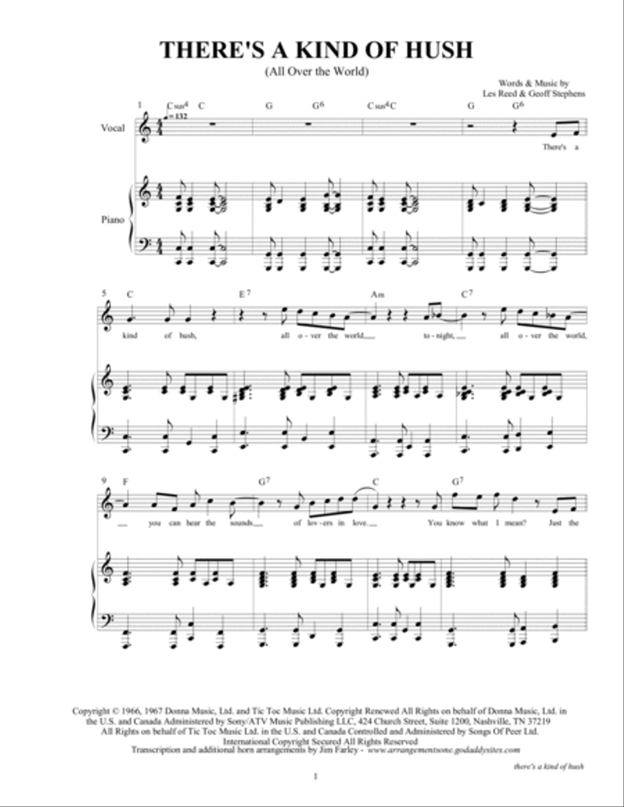 There's A Kind Of Hush (all Over The World) Piano, Vocal, Guitar scores gallery preview page 3