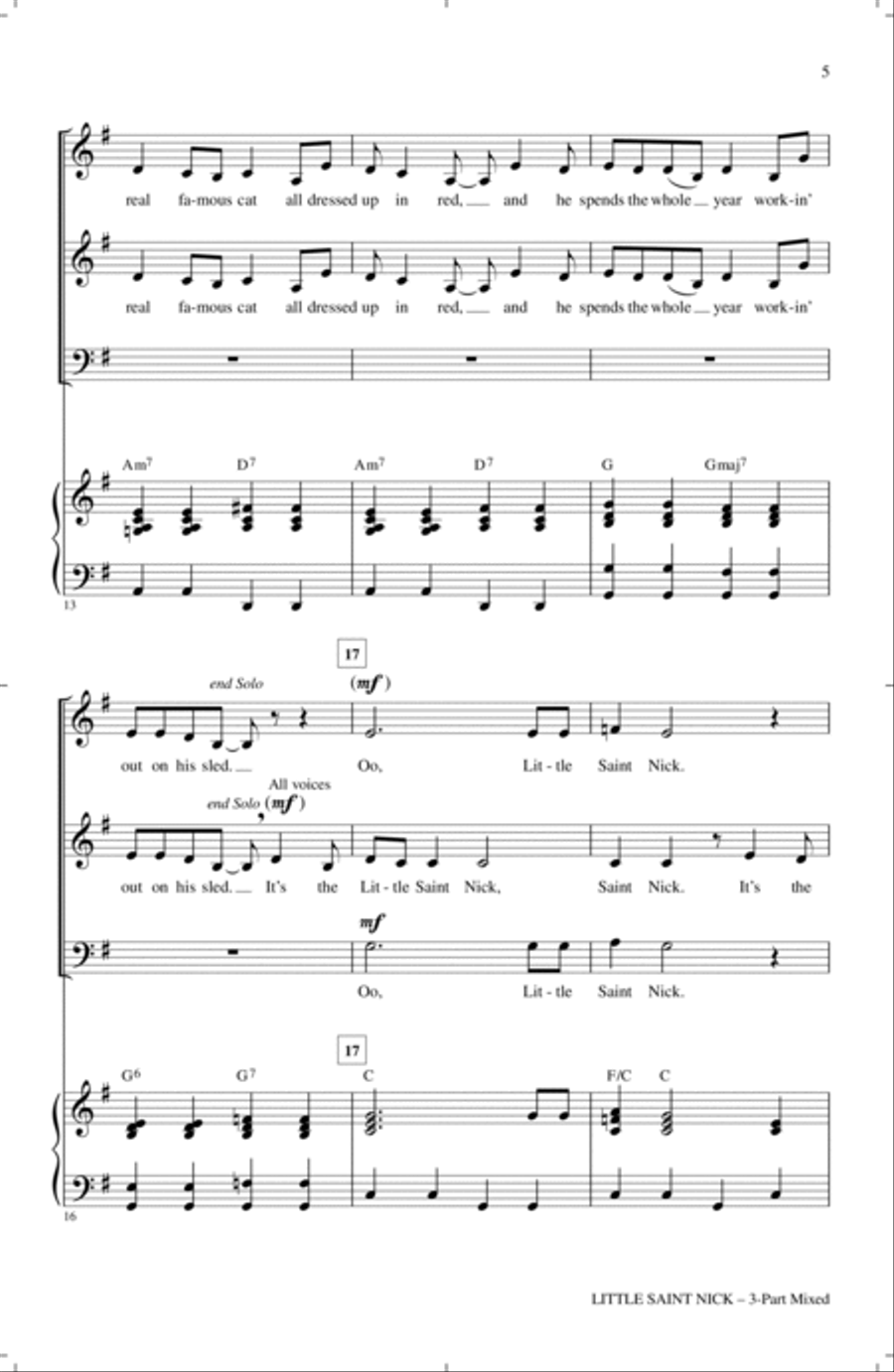 Little Saint Nick (arr. Audrey Snyder) 3-Part scores gallery preview page 3