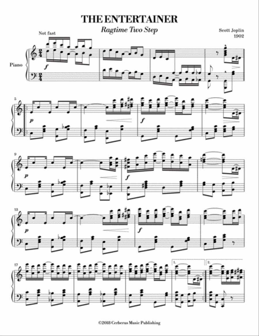 The Entertainer - Joplin Piano Solo scores gallery preview page 1