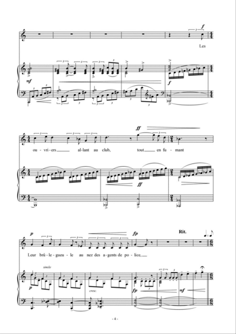 Alberto Cara : Le bruit des cabarets (ES-20-061) Voice scores gallery preview page 6