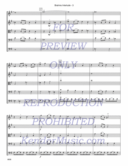 Brahms Interlude (from Rhapsody In B Minor, Op. 79, No. 1) (Full Score)
