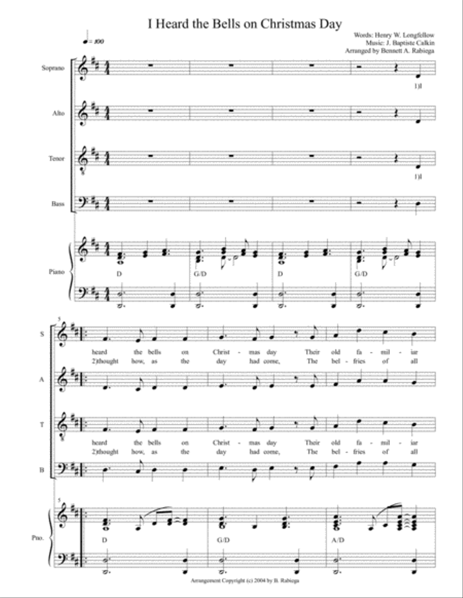 I Heard the Bells on Christmas Day 4-Part scores gallery preview page 2