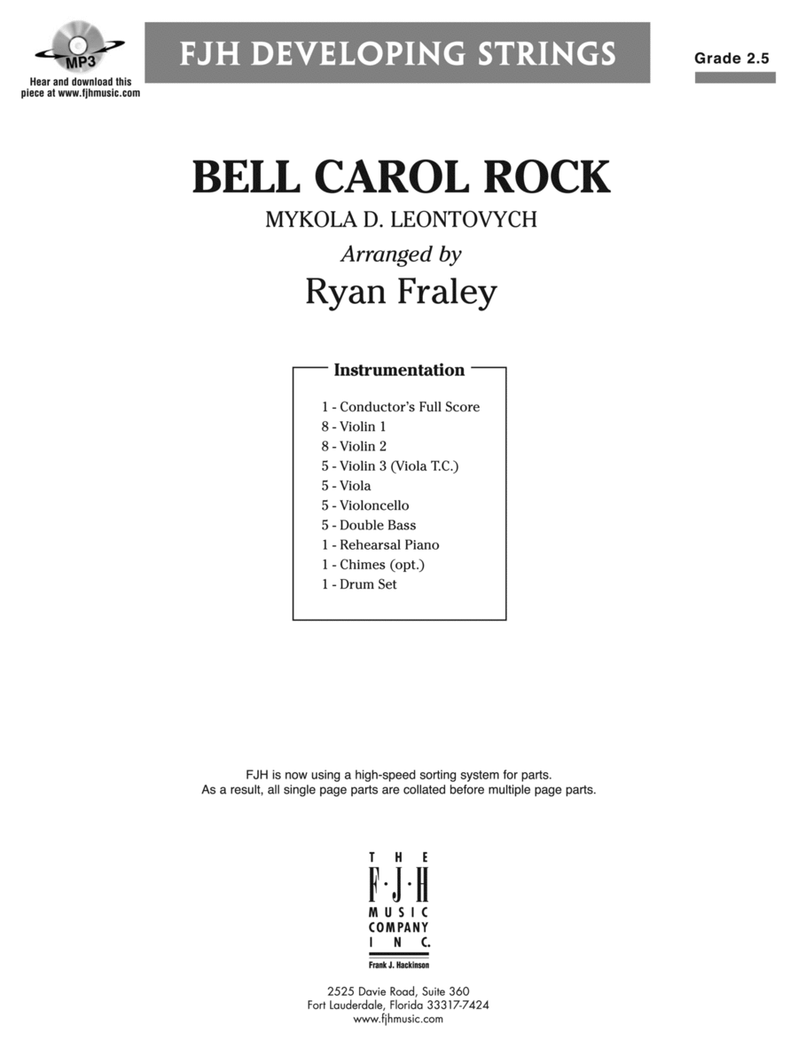 Bell Carol Rock: Score