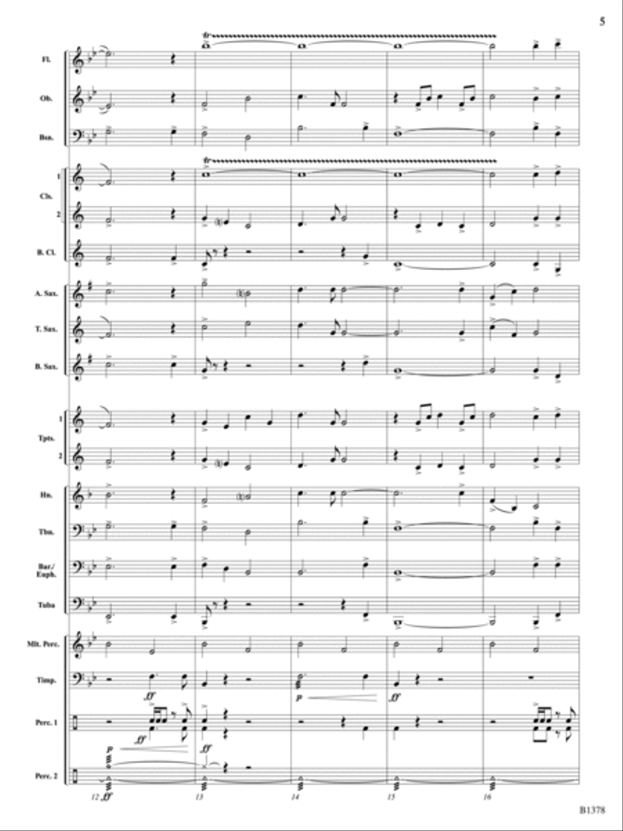 Fireburst Fanfare: Score Concert Band scores gallery preview page 5