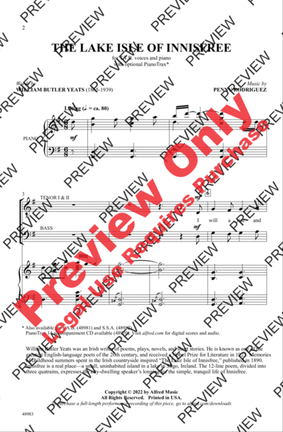 The Lake Isle of Innisfree Men's Choir scores gallery preview page 2