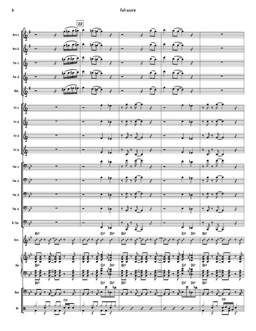 Slow Ride Slow Ride Jazz Ensemble scores gallery preview page 6
