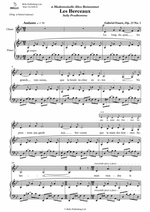 Book cover for Les Berceaux, Op. 23 No. 1 (G minor)