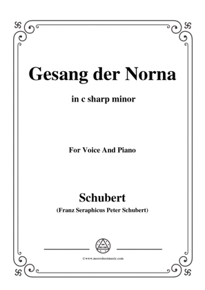 Schubert-Gesang der Norna,Op.85 No.2,in c sharp minor,for Voice&Piano