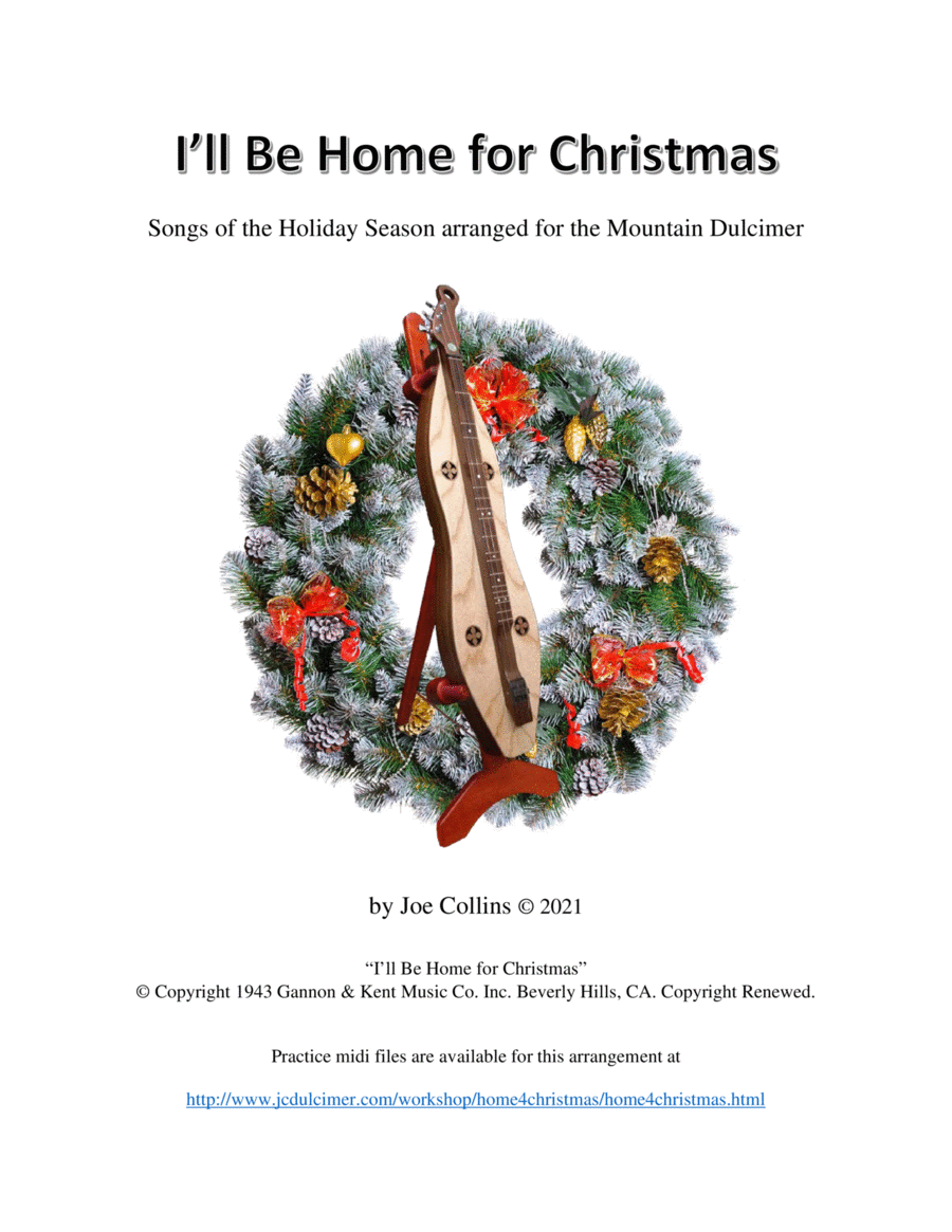 I'll Be Home For Christmas Dulcimer scores gallery preview page 1