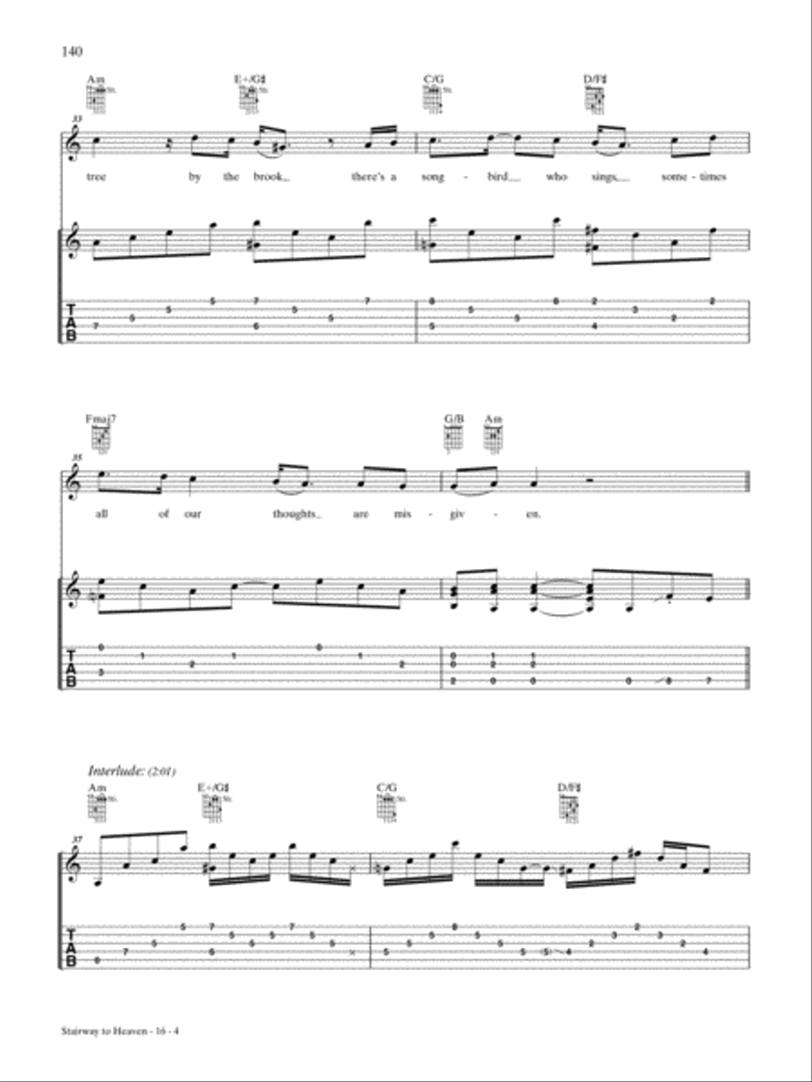 Stairway To Heaven Guitar Tablature scores gallery preview page 4